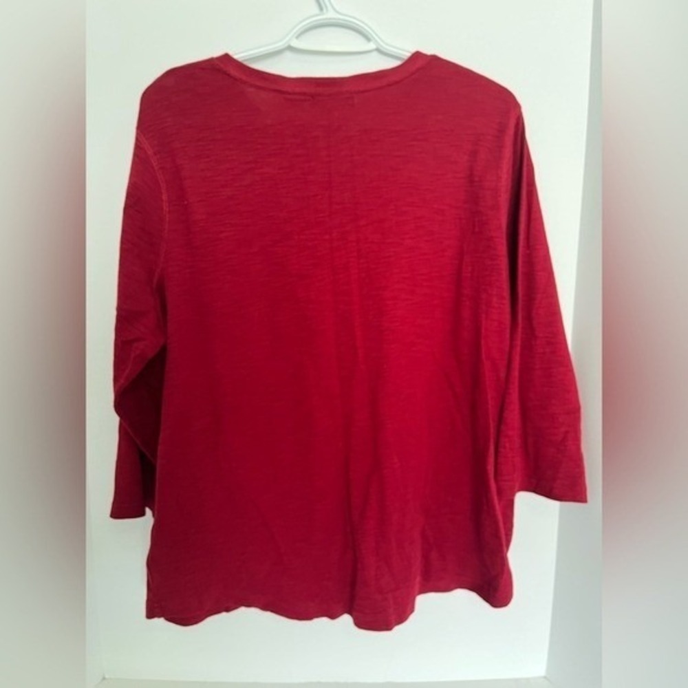 CHAPS Red Waffle Knit Henley Top 3XL Cabincore - Picture 5 of 7